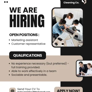 Black and White Modern We're Hiring Instagram Post.webp